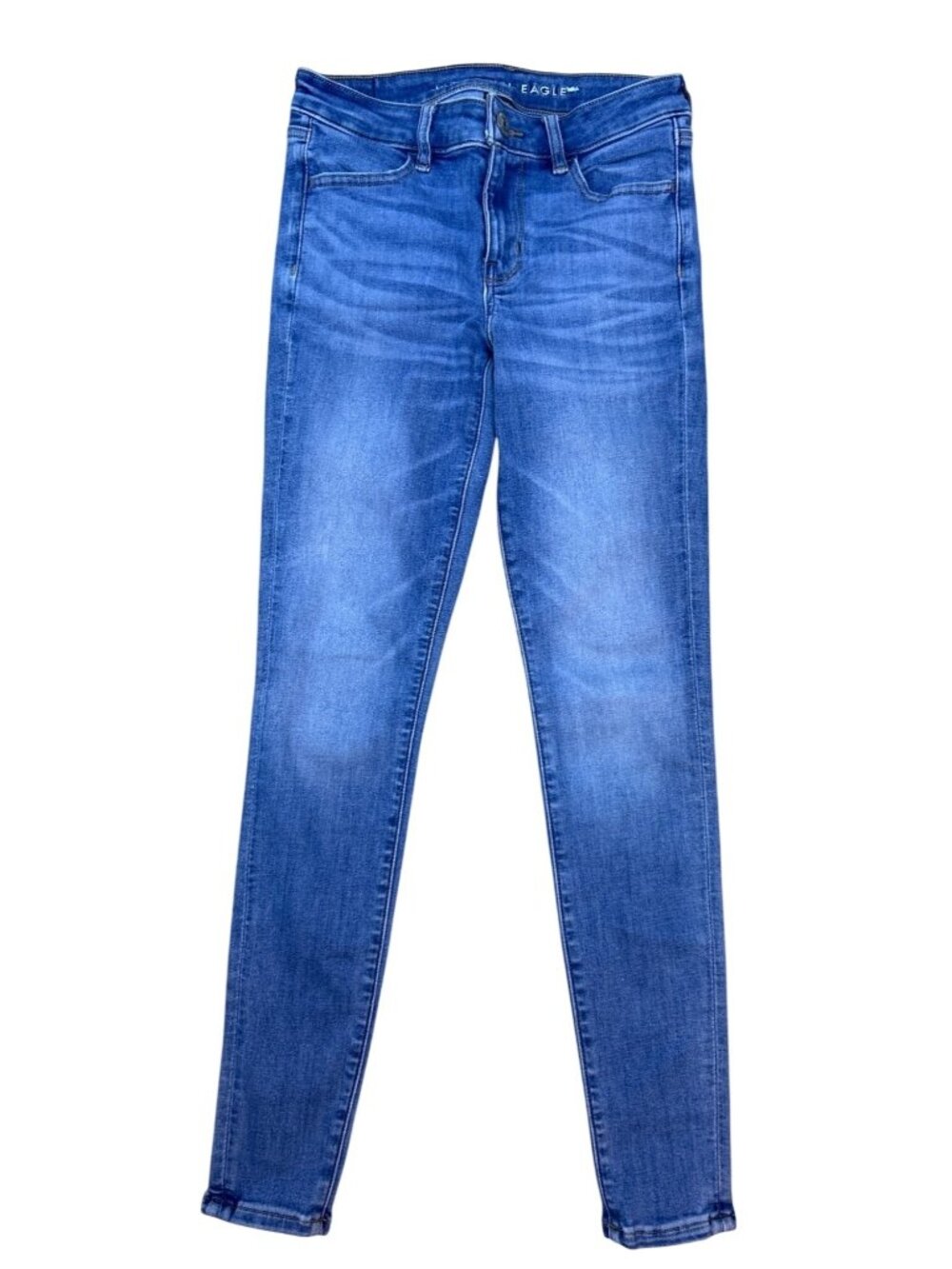 American Eagle Women’s 2 Next Level Stretch Blue Skinny Jeans Y2K Denim Casual